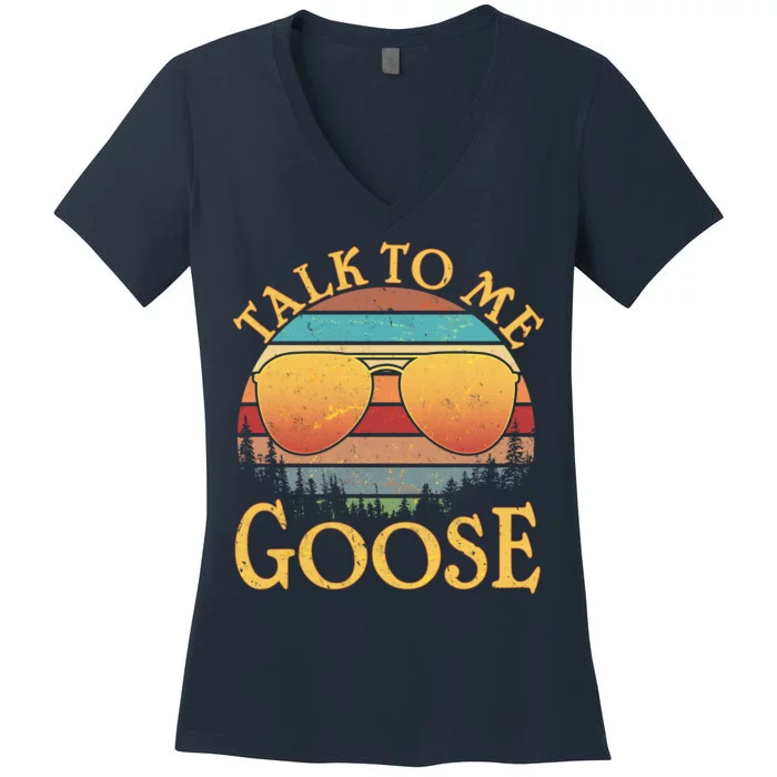 Talk To Me Goose Vintage Sunset Women's V-Neck T-Shirt