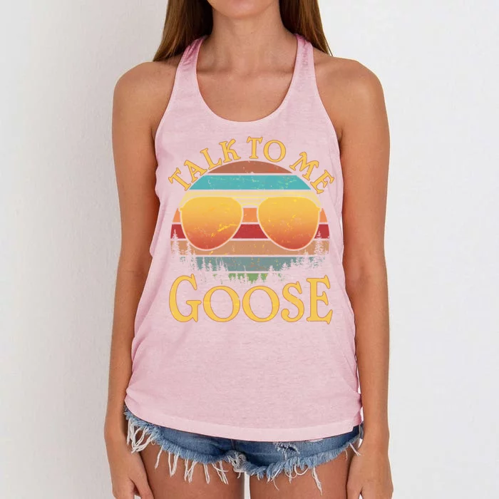 Talk To Me Goose Vintage Sunset Women's Knotted Racerback Tank