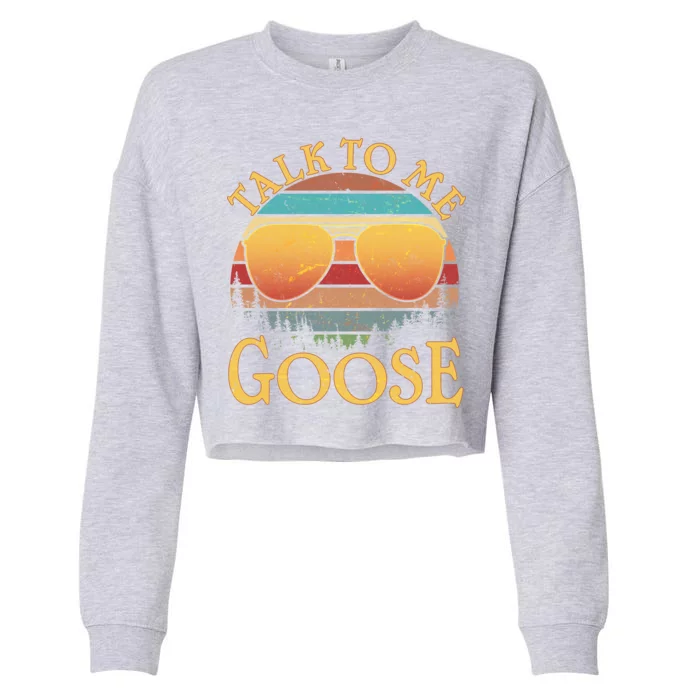 Talk To Me Goose Vintage Sunset Cropped Pullover Crew