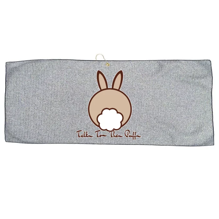 Talk To The Puff Funny Easter Bunny Large Microfiber Waffle Golf Towel