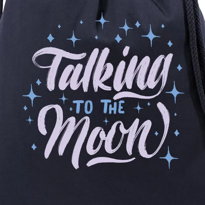 Talking To The Moon Drawstring Bag