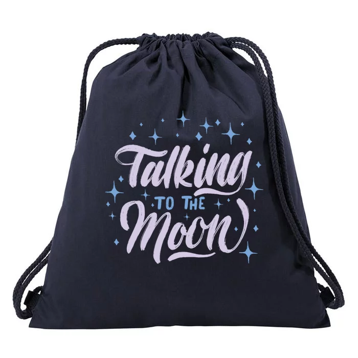 Talking To The Moon Drawstring Bag