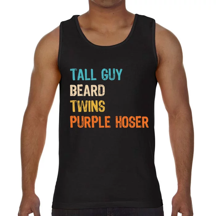 Tall Guy Beard Twins Purple Hoser Comfort Colors® Tank Top