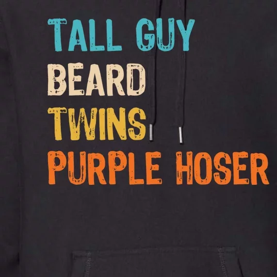 Tall Guy Beard Twins Purple Hoser Premium Hoodie