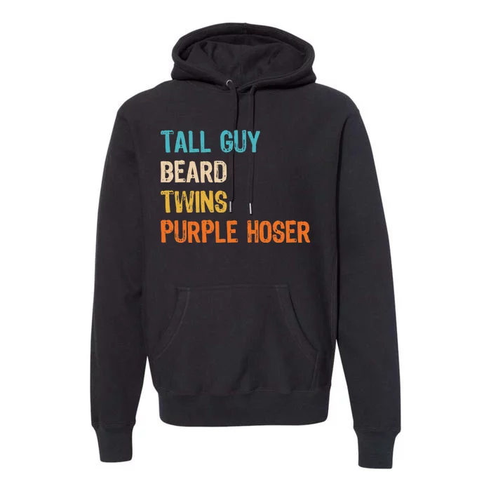 Tall Guy Beard Twins Purple Hoser Premium Hoodie