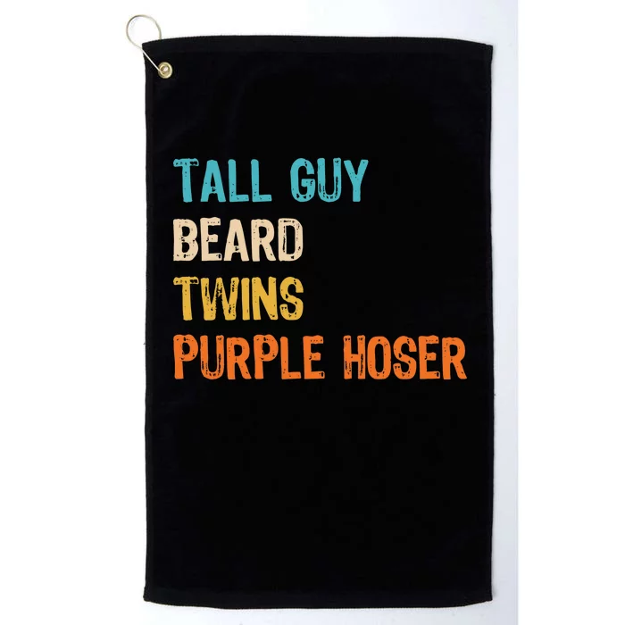 Tall Guy Beard Twins Purple Hoser Platinum Collection Golf Towel