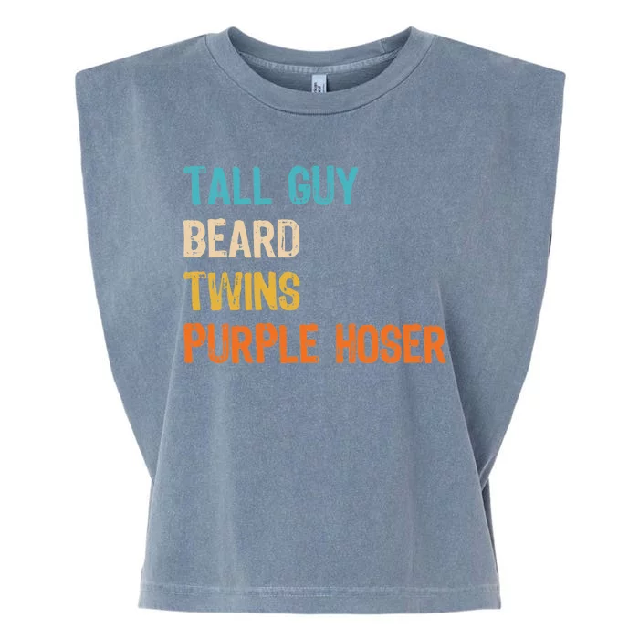 Tall Guy Beard Twins Purple Hoser Garment-Dyed Women's Muscle Tee