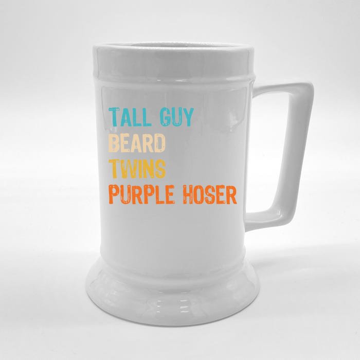 Tall Guy Beard Twins Purple Hoser Front & Back Beer Stein