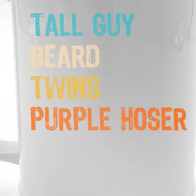 Tall Guy Beard Twins Purple Hoser Front & Back Beer Stein