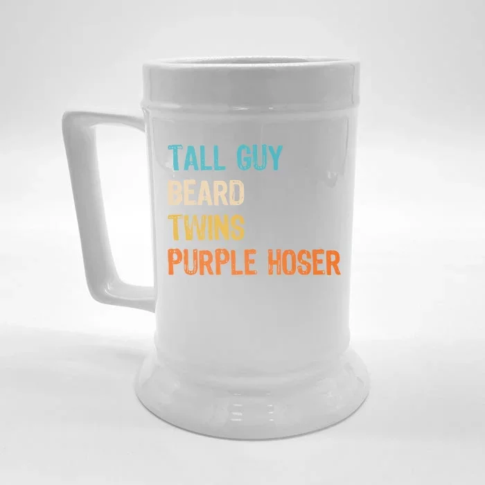 Tall Guy Beard Twins Purple Hoser Front & Back Beer Stein