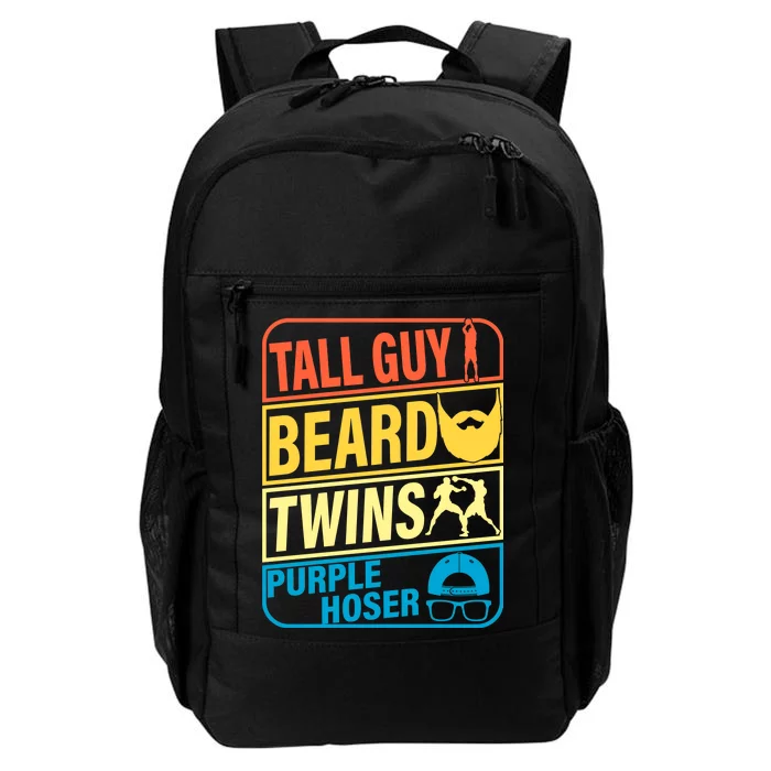 Tall Guy Beard Twins Purple Hoser Funny Daily Commute Backpack