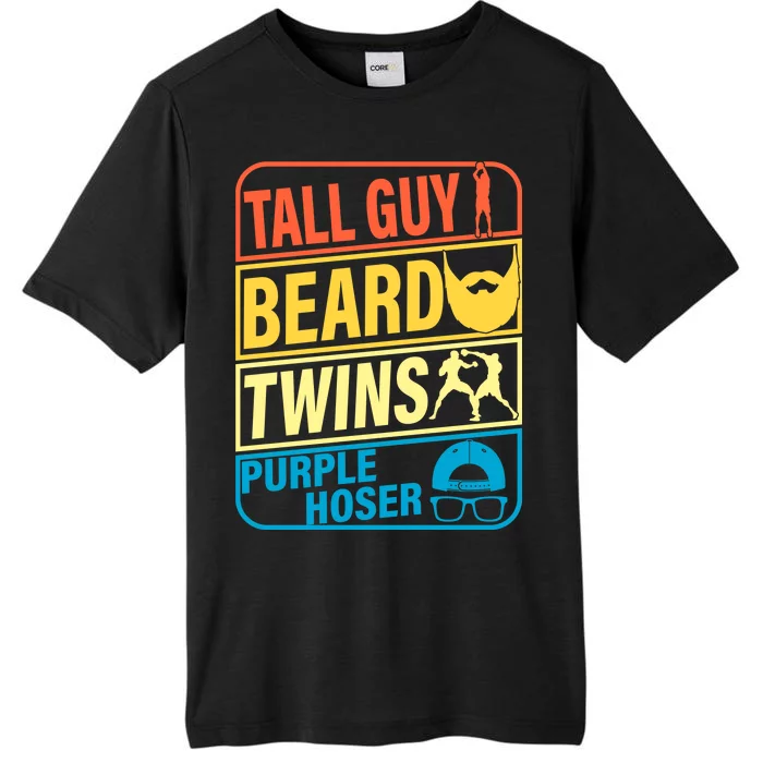 Tall Guy Beard Twins Purple Hoser Funny ChromaSoft Performance T-Shirt