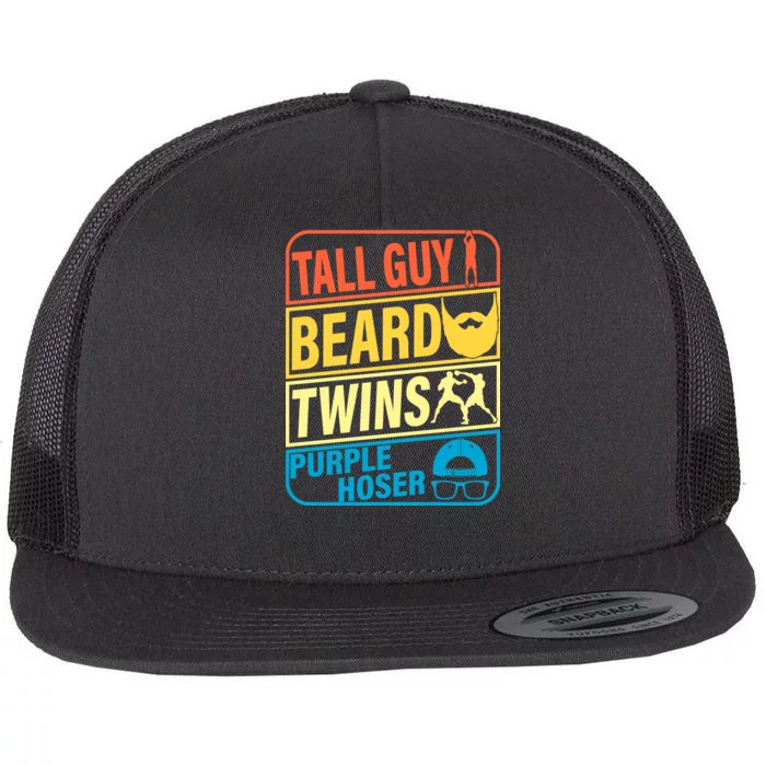 Tall Guy Beard Twins Purple Hoser Funny Flat Bill Trucker Hat