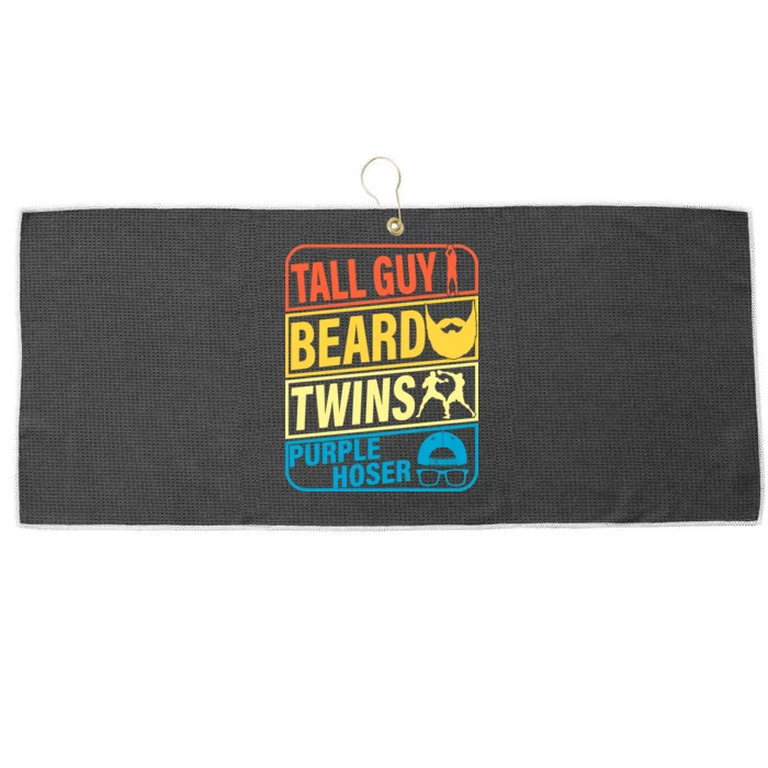 Tall Guy Beard Twins Purple Hoser Funny Large Microfiber Waffle Golf Towel