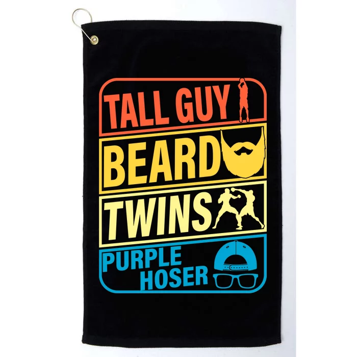 Tall Guy Beard Twins Purple Hoser Funny Platinum Collection Golf Towel