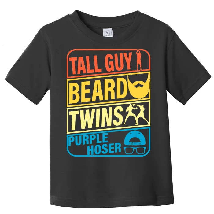 Tall Guy Beard Twins Purple Hoser Funny Toddler T-Shirt