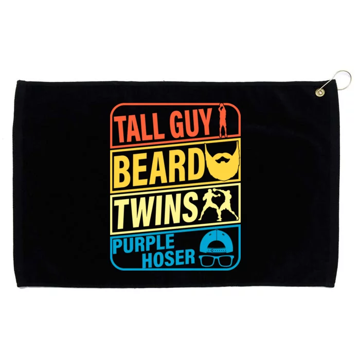 Tall Guy Beard Twins Purple Hoser Funny Grommeted Golf Towel