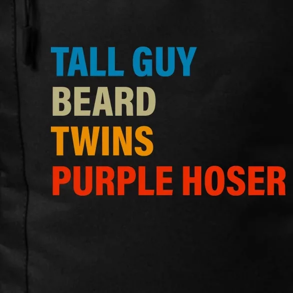 Tall Guy Beard Twins Purple Hoser Funny Meme Daily Commute Backpack