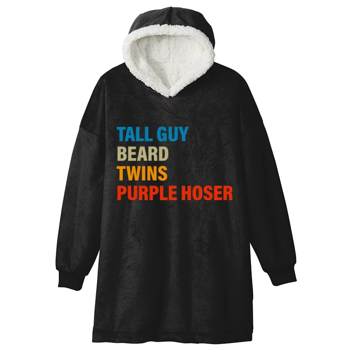 Tall Guy Beard Twins Purple Hoser Funny Meme Hooded Wearable Blanket