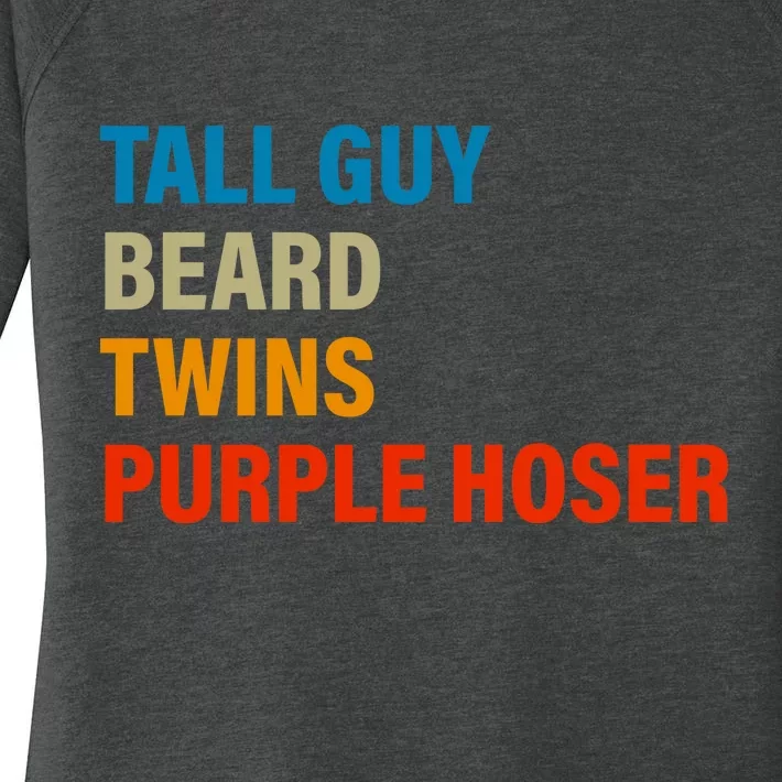 Tall Guy Beard Twins Purple Hoser Funny Meme Women's Perfect Tri Tunic Long Sleeve Shirt