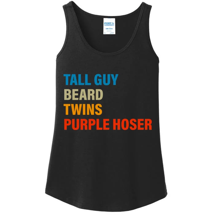 Tall Guy Beard Twins Purple Hoser Funny Meme Ladies Essential Tank