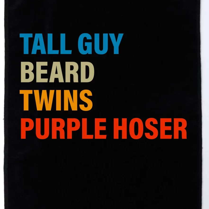 Tall Guy Beard Twins Purple Hoser Funny Meme Platinum Collection Golf Towel