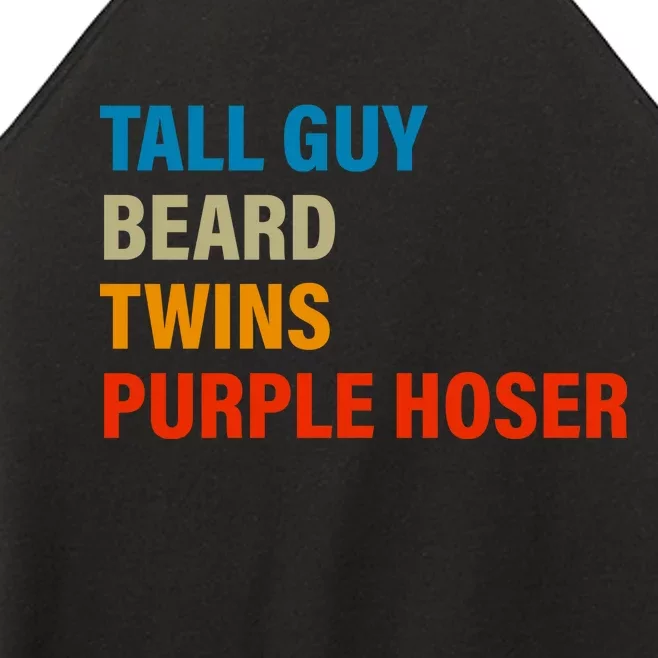 Tall Guy Beard Twins Purple Hoser Funny Meme Women’s Perfect Tri Rocker Tank