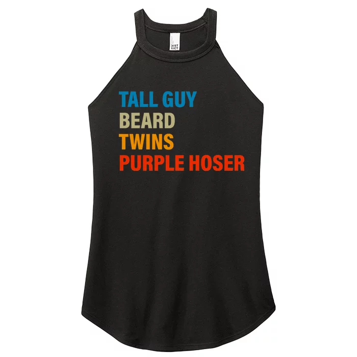 Tall Guy Beard Twins Purple Hoser Funny Meme Women’s Perfect Tri Rocker Tank