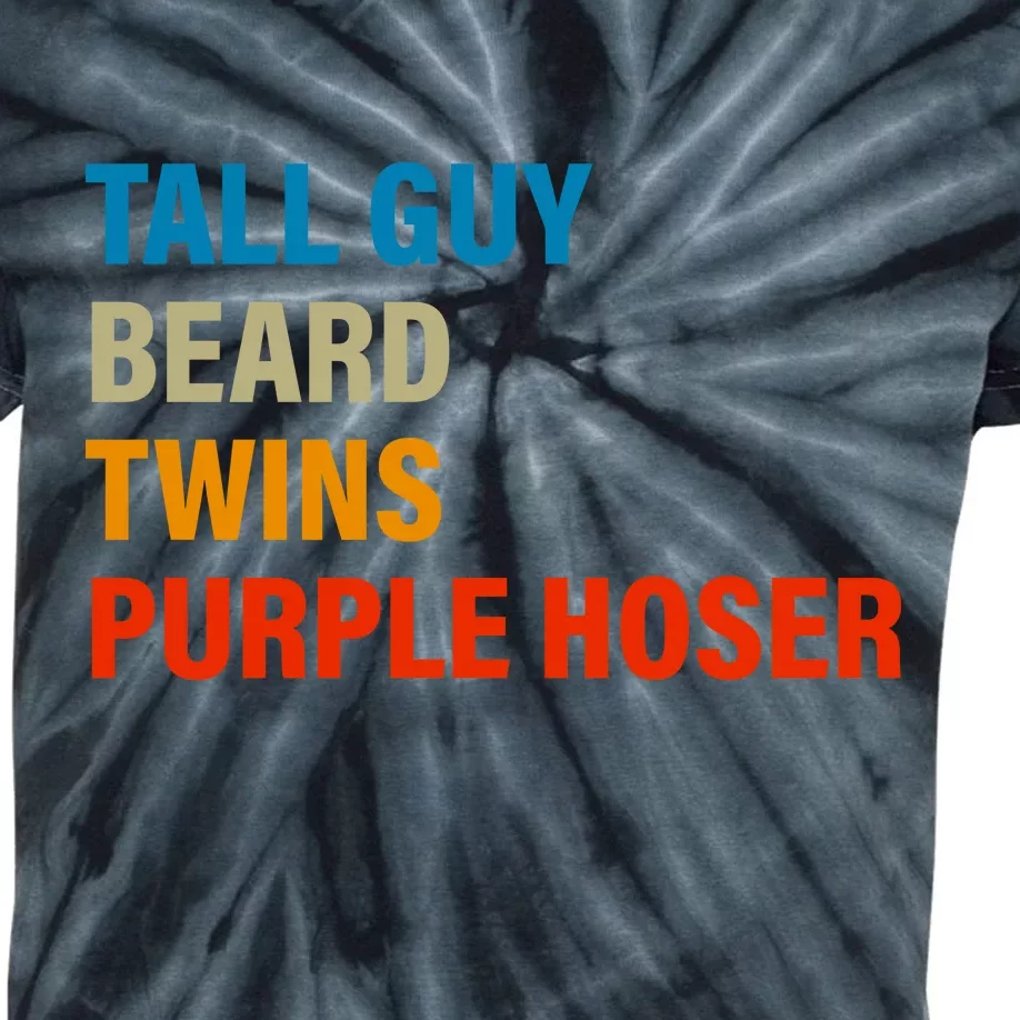 Tall Guy Beard Twins Purple Hoser Funny Meme Kids Tie-Dye T-Shirt