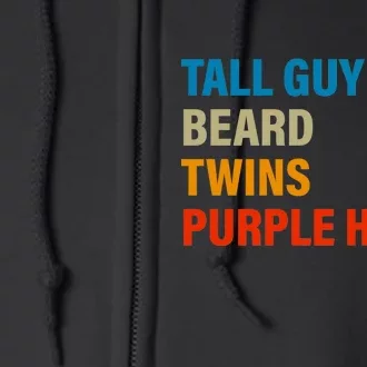 Tall Guy Beard Twins Purple Hoser Funny Meme Full Zip Hoodie