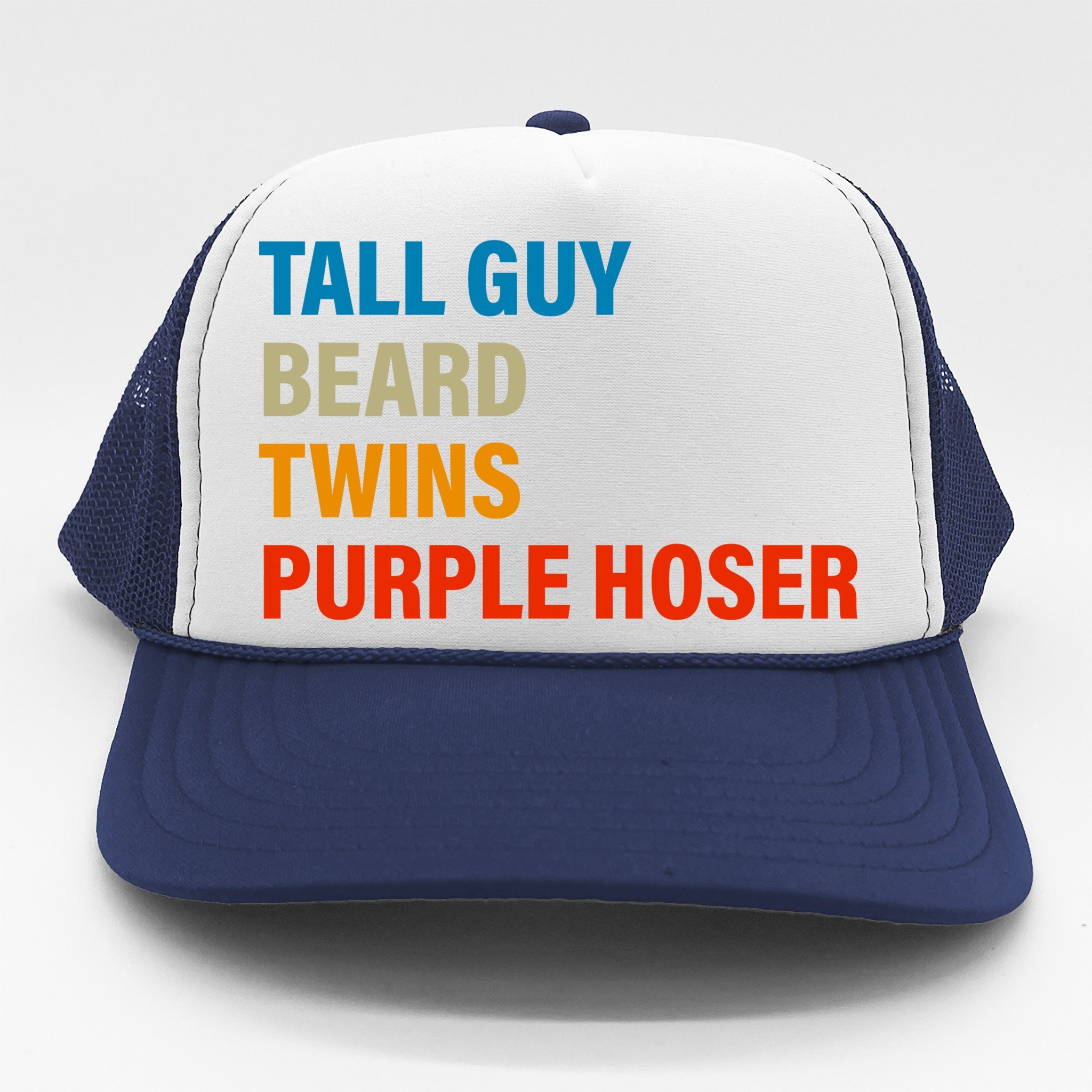 Tall Guy Beard Twins Purple Hoser Funny Meme V-Neck T-Shirt