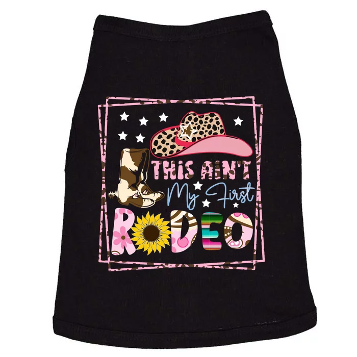 This Aint My First Rodeo Cowgirl Hat Pink Doggie Tank