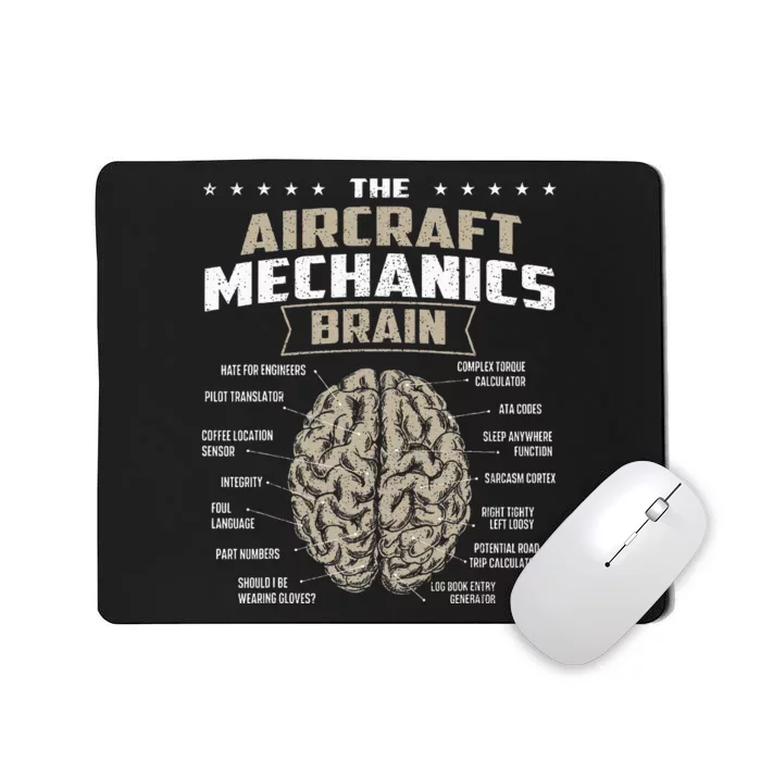 The Aircraft Mechanics Brain Airplane Maintenance Aviation Mousepad