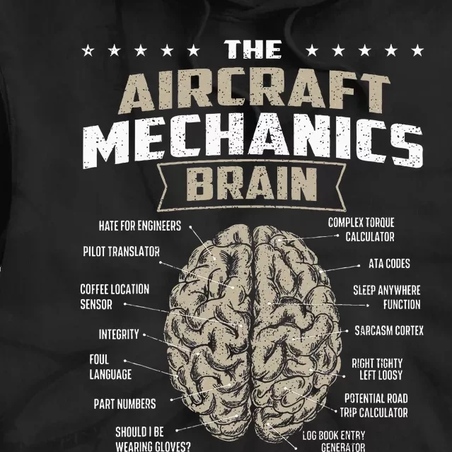 The Aircraft Mechanics Brain Airplane Maintenance Aviation Tie Dye Hoodie