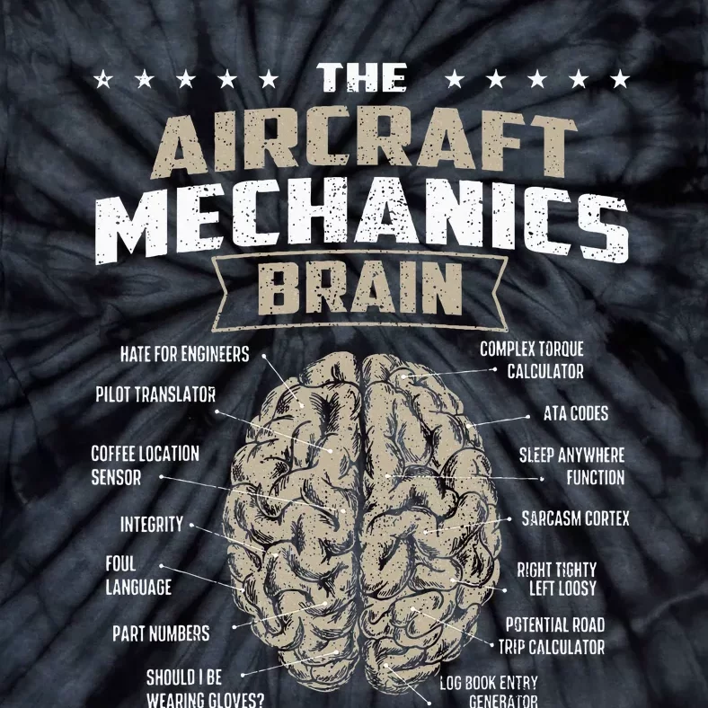 The Aircraft Mechanics Brain Airplane Maintenance Aviation Tie-Dye T-Shirt