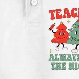 Teachers Always Make The Nice List Teacher Christmas Xmas Dry Zone Grid Performance Polo