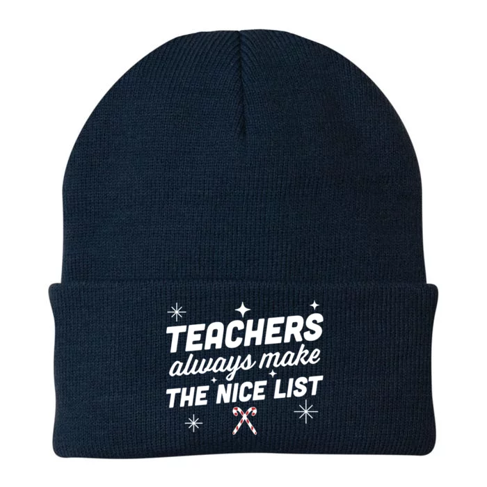 Teachers Always Make The Nice List SantaS Favorite Teacher Great Gift Knit Cap Winter Beanie