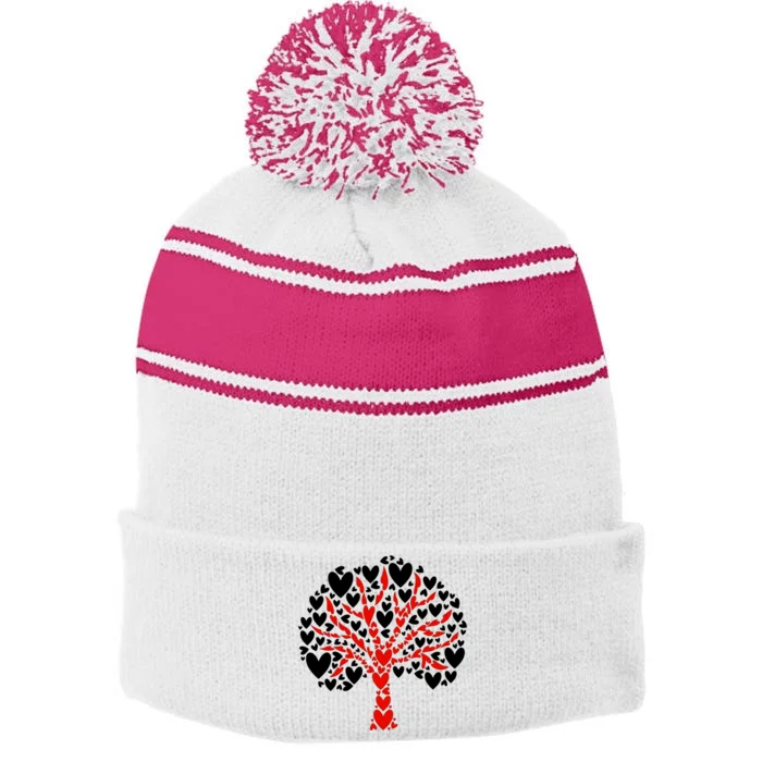 Trees Are My Valentine I Love Trees Outdoor Nature Garden Gift Stripe Pom Pom Beanie