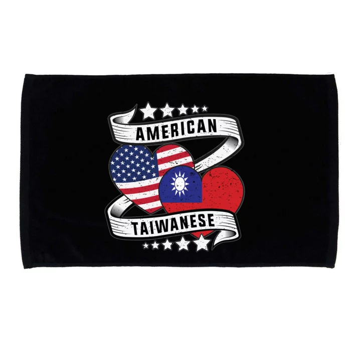 Taiwanese American Meaningful Gift Half Taiwanese Half American Flag Gift Microfiber Hand Towel