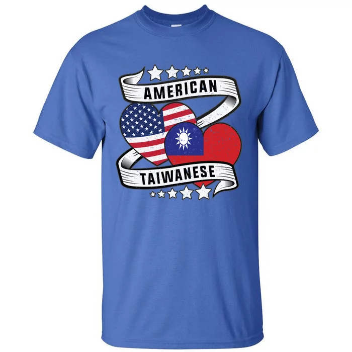 Taiwanese American Meaningful Gift Half Taiwanese Half American Flag Gift Tall T-Shirt