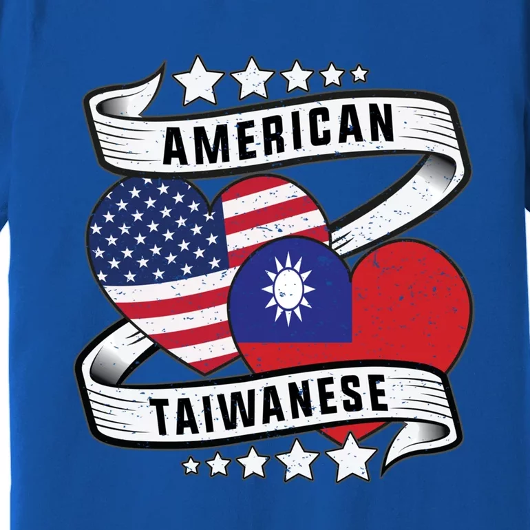 Taiwanese American Meaningful Gift Half Taiwanese Half American Flag Gift Premium T-Shirt