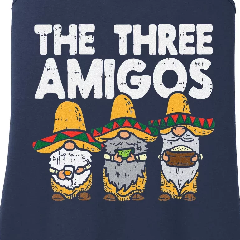 Three Amigos Mexican Gnomes Cute Cinco De Mayo Fiesta Garden Ladies Essential Tank