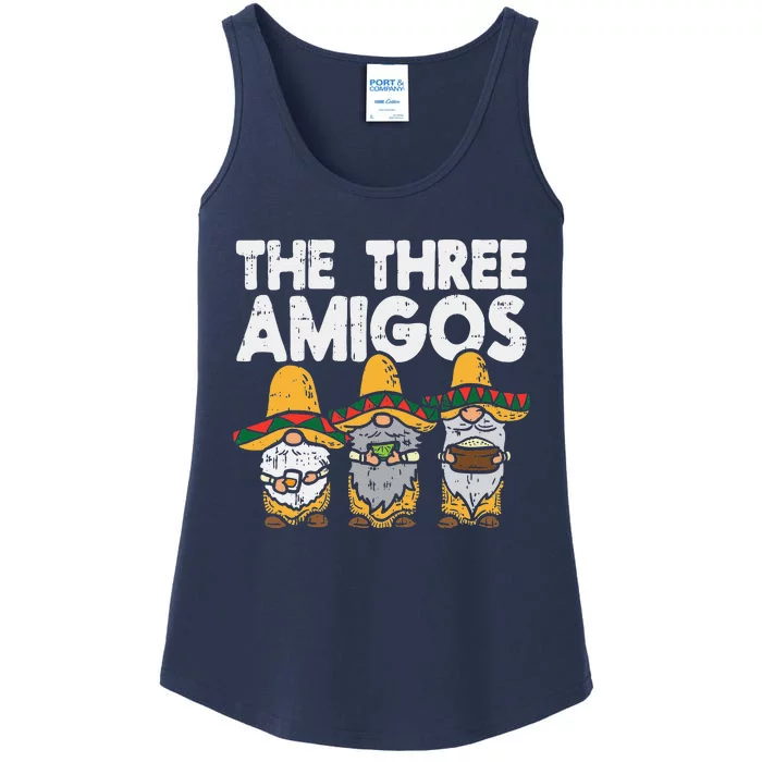 Three Amigos Mexican Gnomes Cute Cinco De Mayo Fiesta Garden Ladies Essential Tank