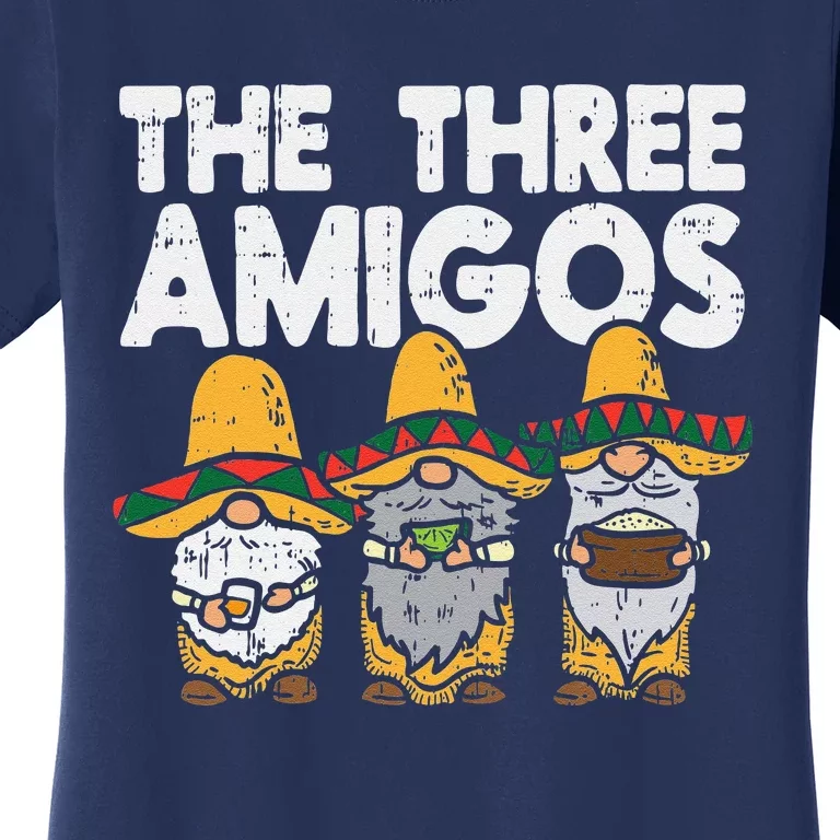 Three Amigos Mexican Gnomes Cute Cinco De Mayo Fiesta Garden Women's T-Shirt