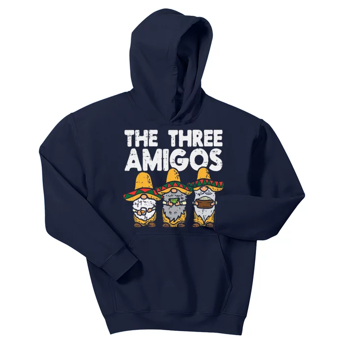 Three Amigos Mexican Gnomes Cute Cinco De Mayo Fiesta Garden Kids Hoodie