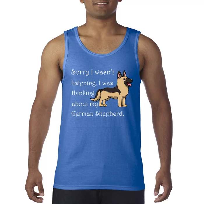 Thinking About My Ger Shepherd Cute Dog Meaningful Gift Tank Top