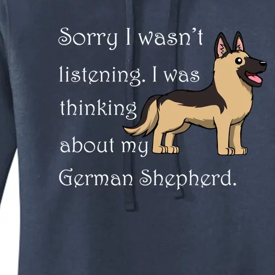 Thinking About My Ger Shepherd Cute Dog Meaningful Gift Women's Pullover Hoodie