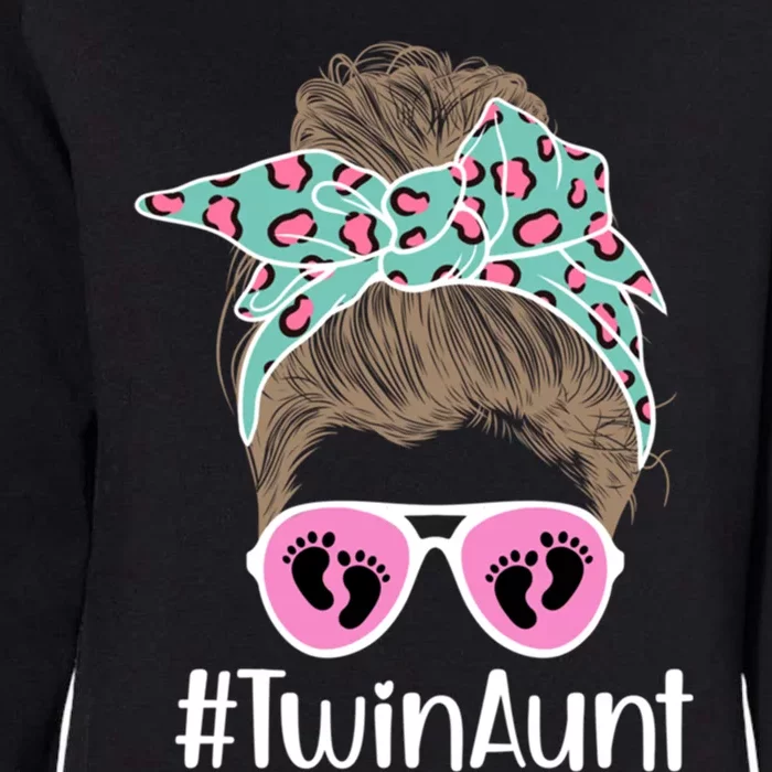 Twin Aunt Messy Bun Aunt Of Twins Twin Auntie Of Twins Gift Womens California Wash Sweatshirt