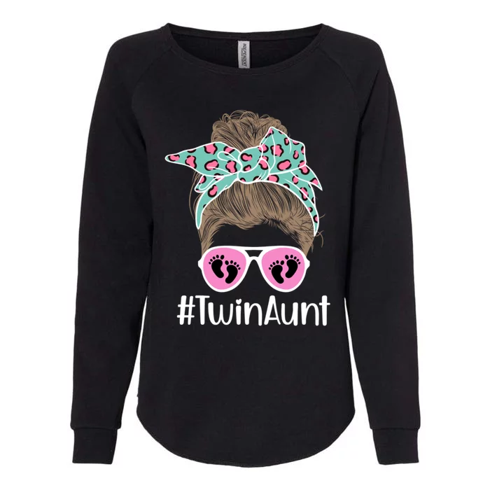 Twin Aunt Messy Bun Aunt Of Twins Twin Auntie Of Twins Gift Womens California Wash Sweatshirt