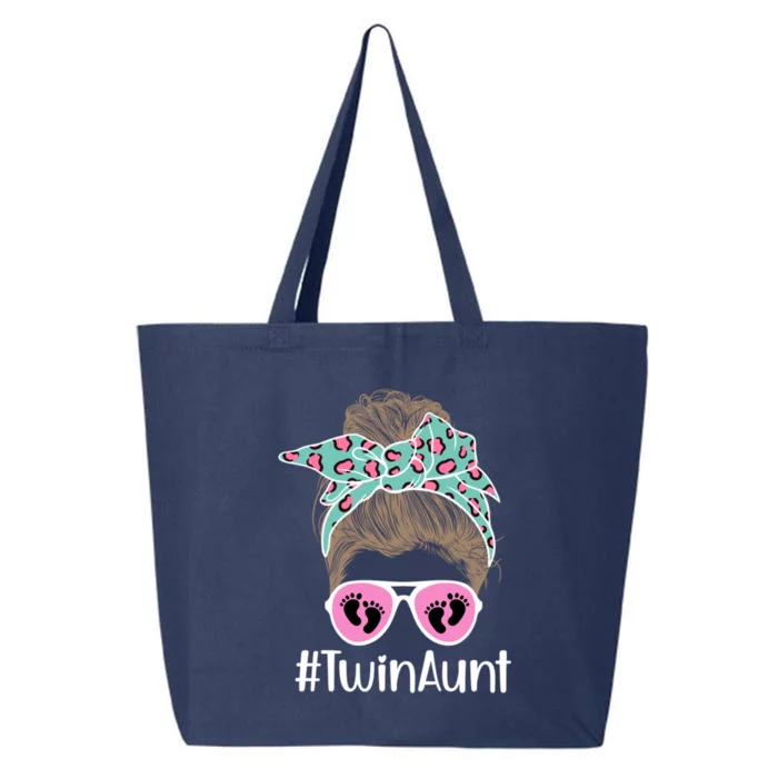 Twin Aunt Messy Bun Aunt Of Twins Twin Auntie Of Twins Gift 25L Jumbo Tote